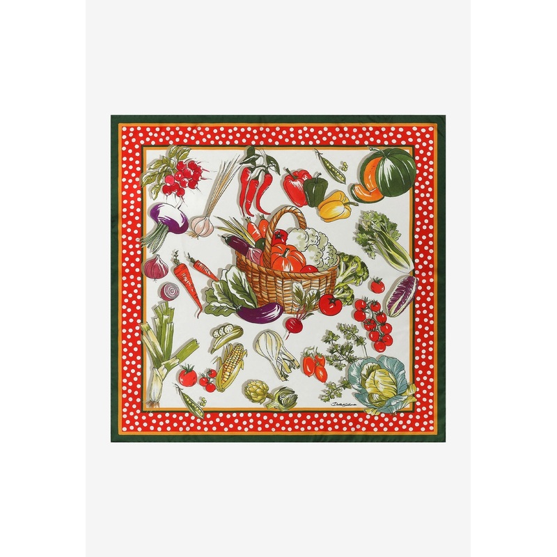 Vegetable Print Silk Scarf