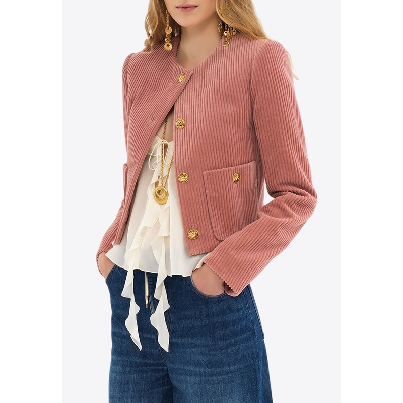 Velvet Corduroy Cropped Jacket