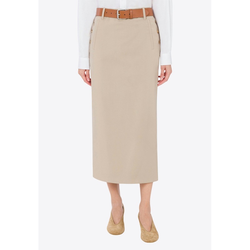 Wool Belted Skirt