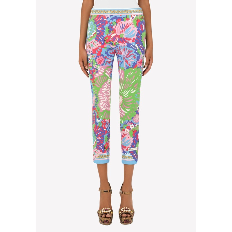 60's Print Cropped Leggings