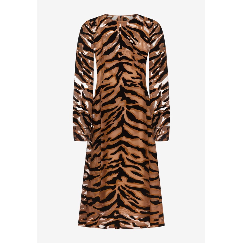 Animal Printed Organza Dress