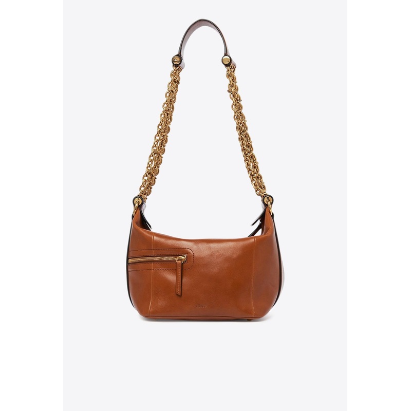 Camera Chain Leather Shoulder Bag