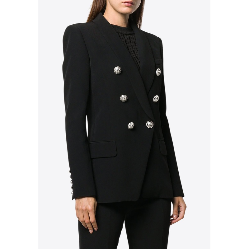 Double-Breasted Fitted Blazer