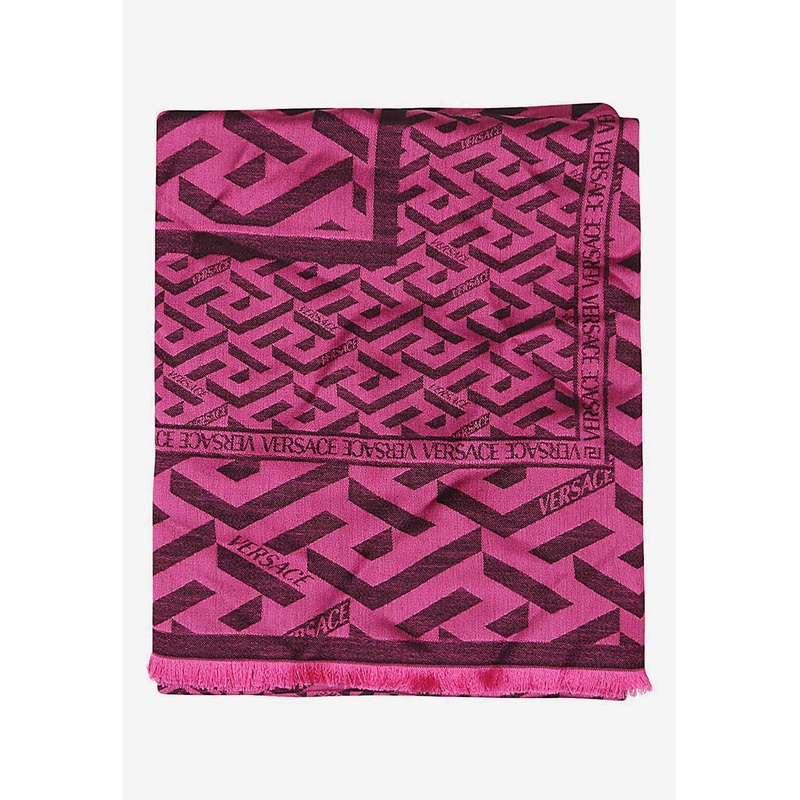 La Greca Jacquard Shawl in Wool and Silk