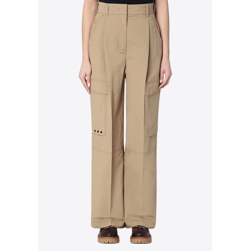 Logo Patch Straight Cargo Pants