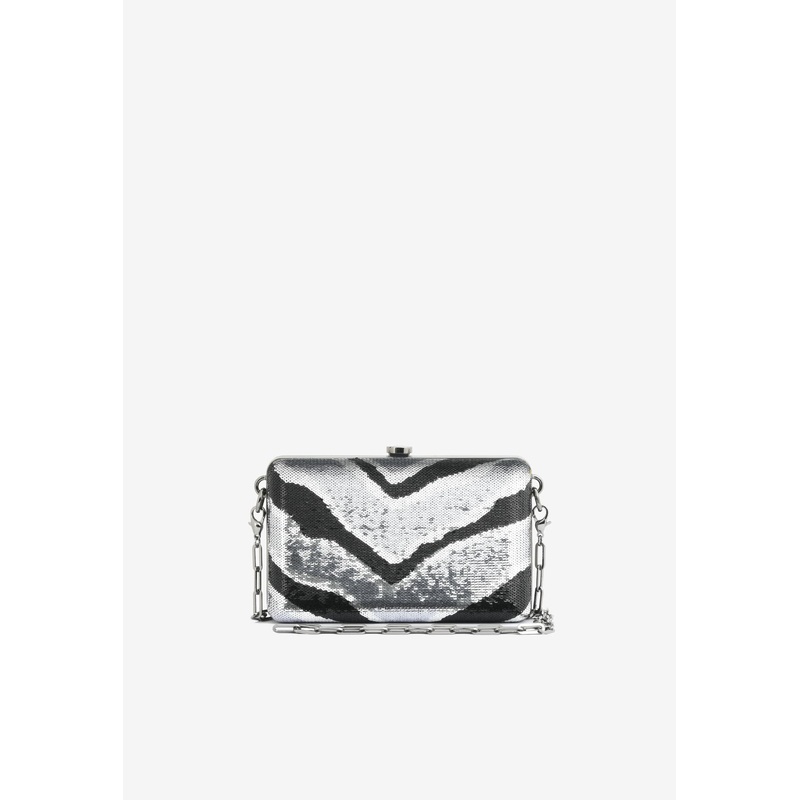 Mini TF Crystal-Embellished Box Clutch with Dual Straps