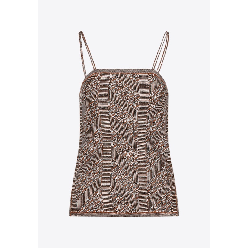 Sleeveless Chevron Knitted Top