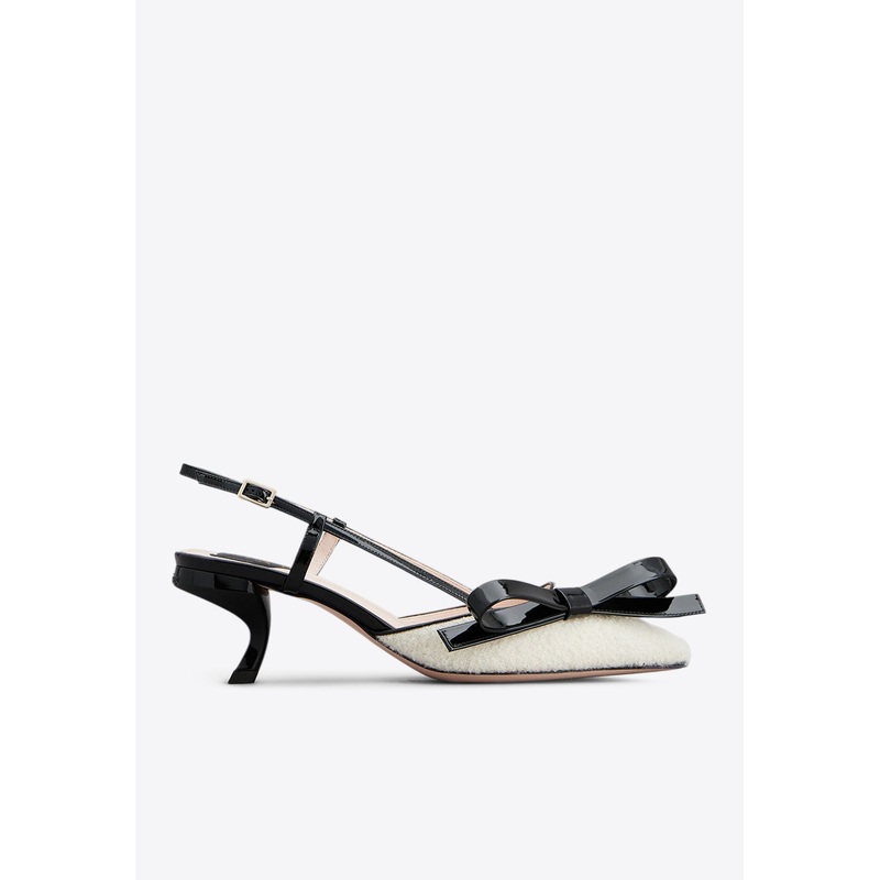 Virgule Bow 55 Slingback Pumps
