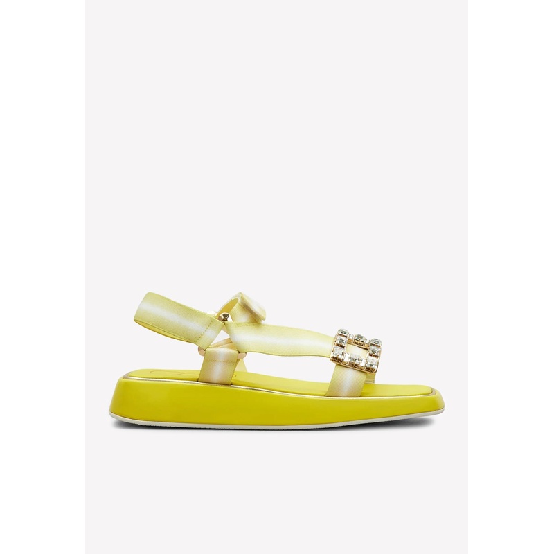Vivier Slide Trekky Crystal Buckle Sandals