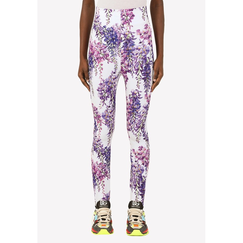 Wisteria Print Jersey Leggings