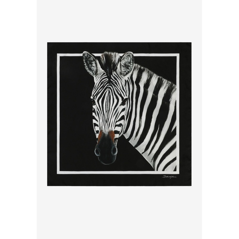 Zebra Print Twill Scarf