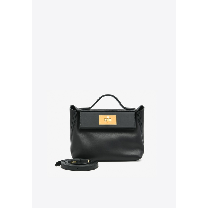 24/24 - 21 in Black Volupto Leather with Gold Hardware