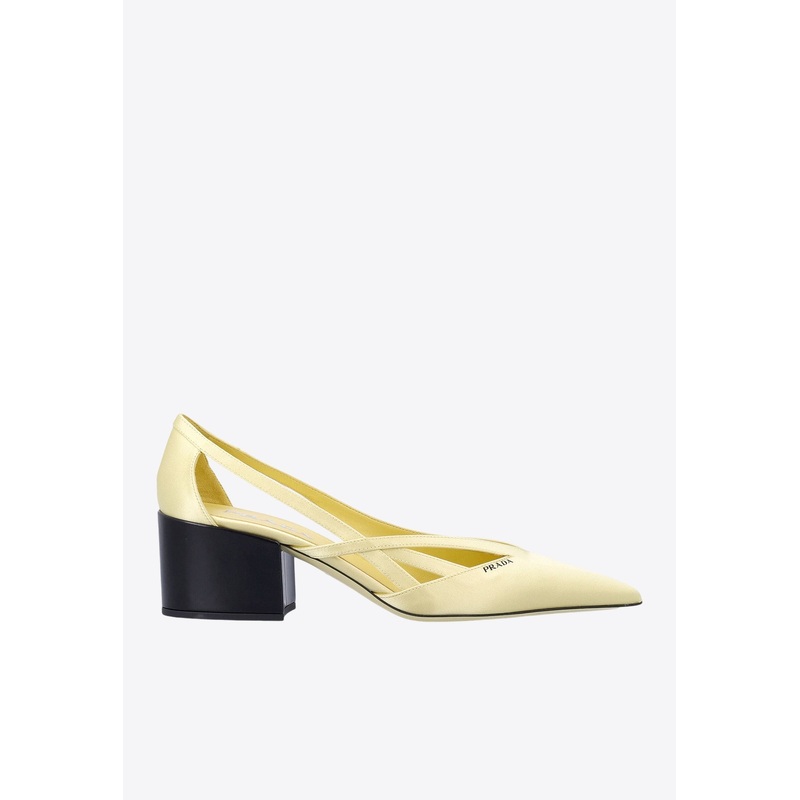 55 Satin Cut-Out Pumps