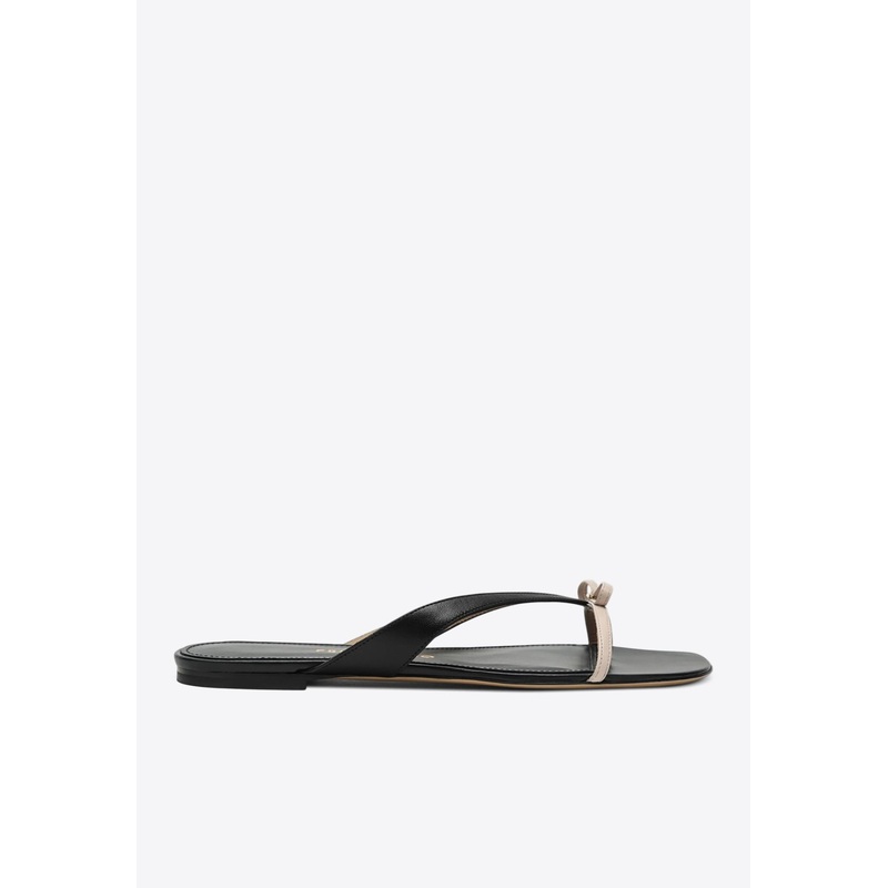 Abibi Mini Bow Leather Flip-Flops