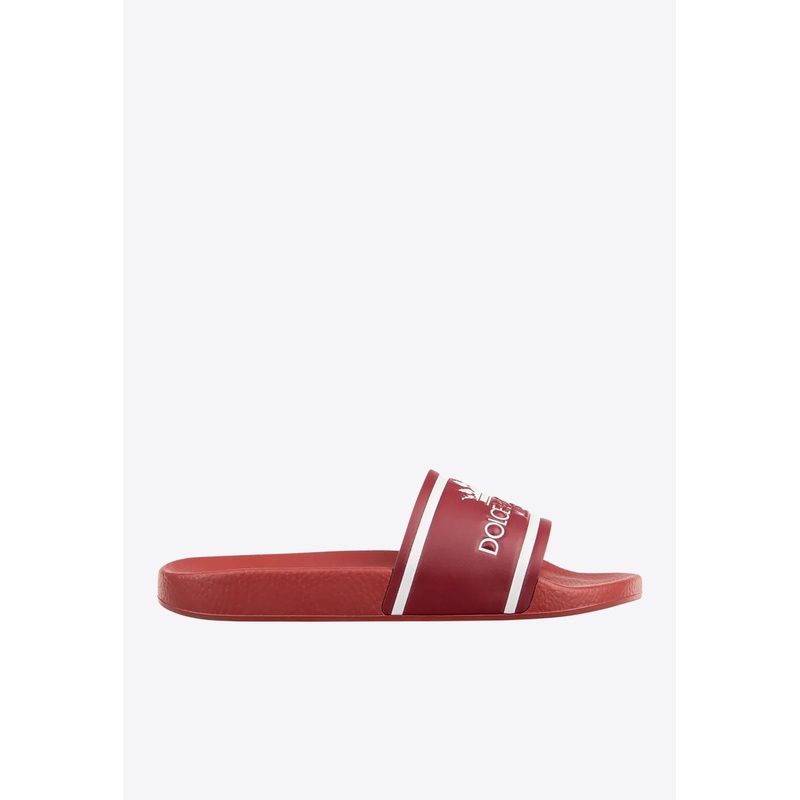 Crown Logo Leather Slides