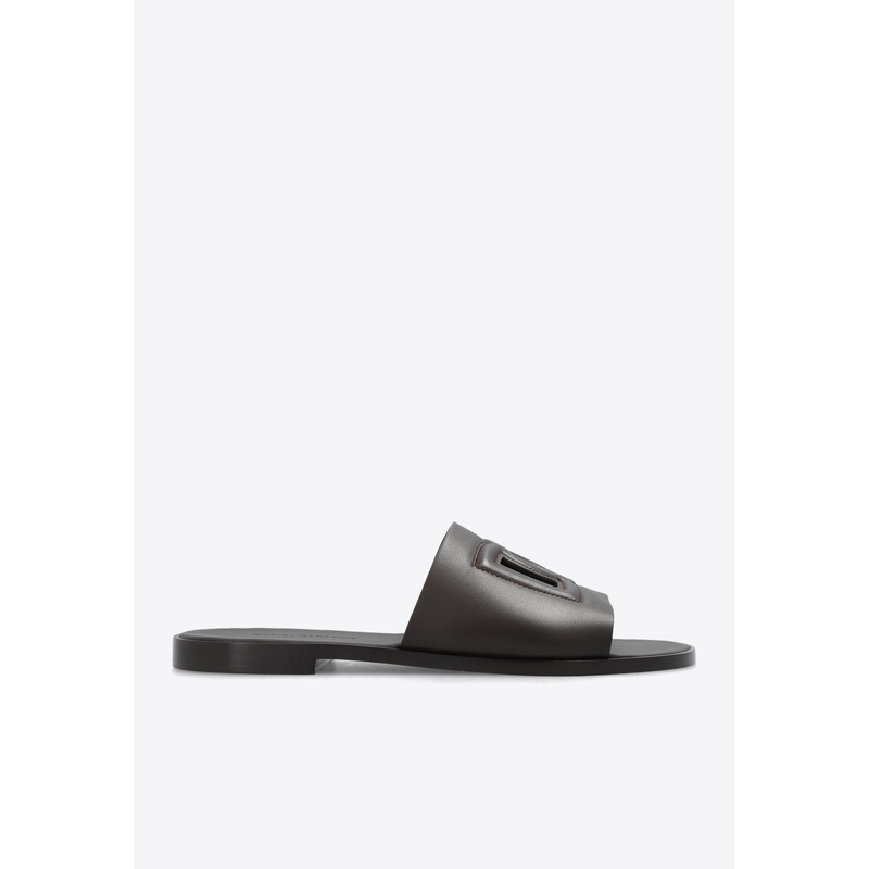 DG Logo Leather Slides