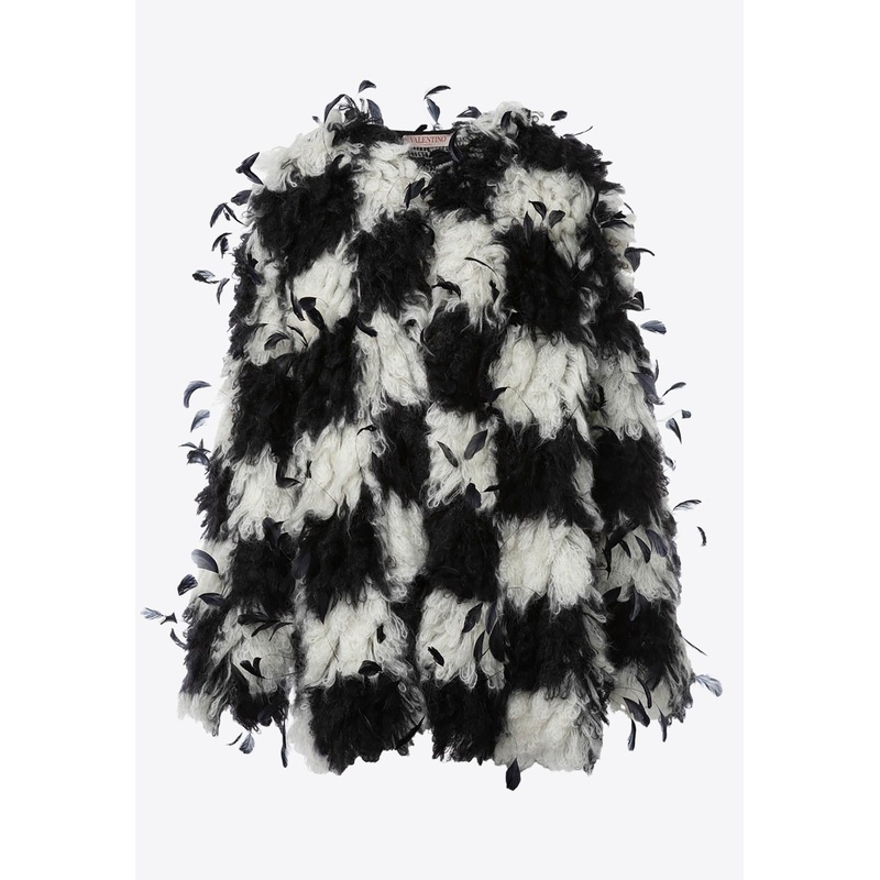 Feather Checked Short Coat