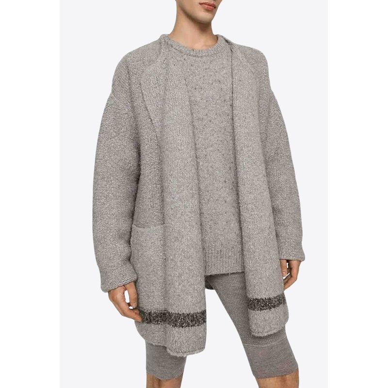 Logo Plaque Oversized Cardigan