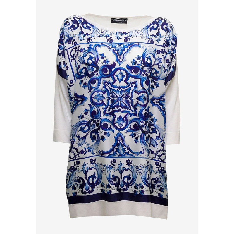 Majolica Print Twill Blouse