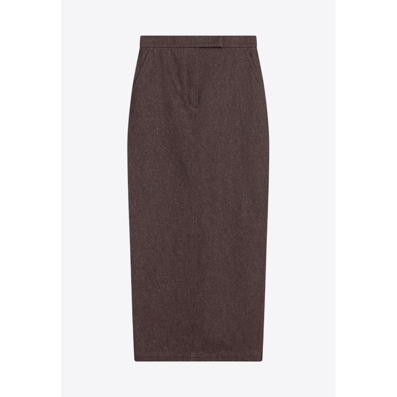 Pianosa Denim-Effect Midi Skirt