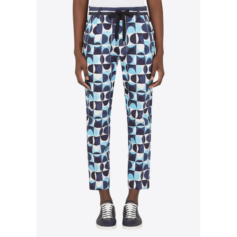 Printed Straight-Leg Pants