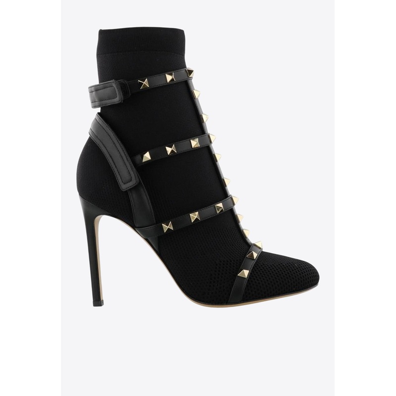Rockstud 105 Stretch Knit Ankle Boots