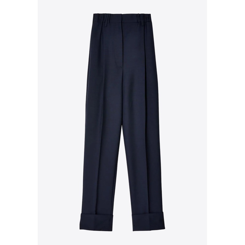 Straight-Leg Mohair Pants