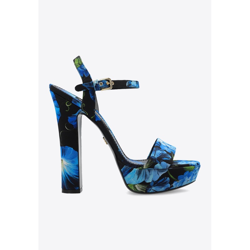 105 Bluebell Print Platform Sandals