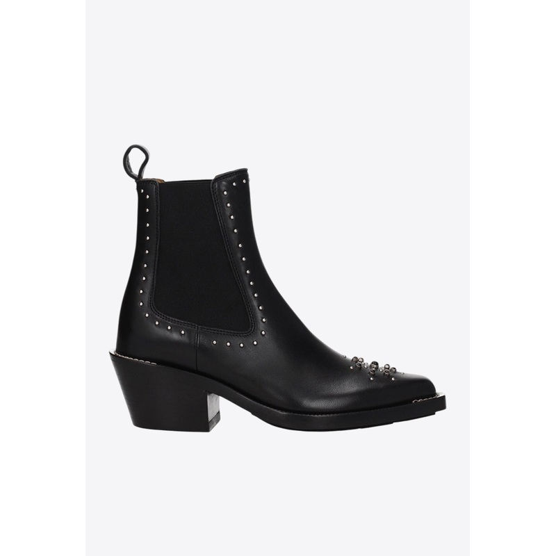 60 Studded Leather Ankle Boots