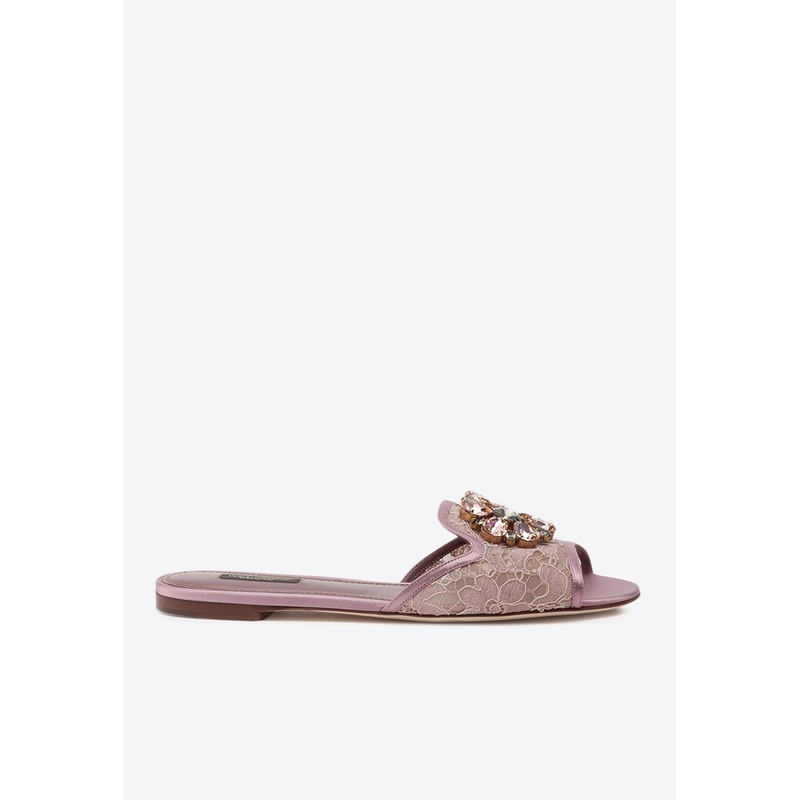 Bianca Taormina Lace Flat Sandals