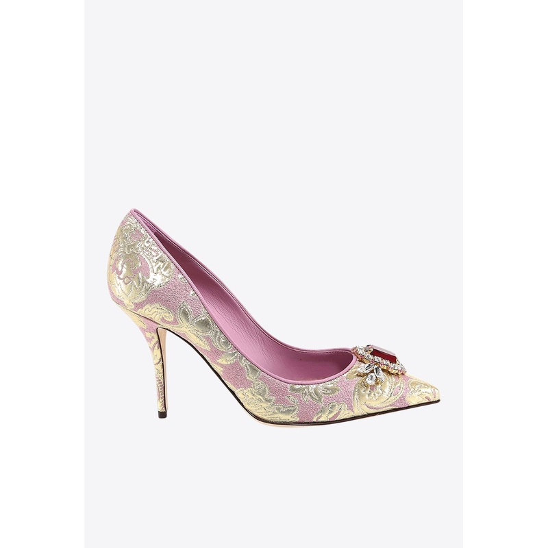 Cardinale 90 Floral Brocade Pumps