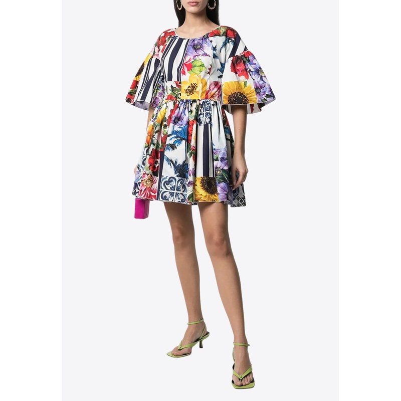 Checkerboard Jacquard Mini Dress