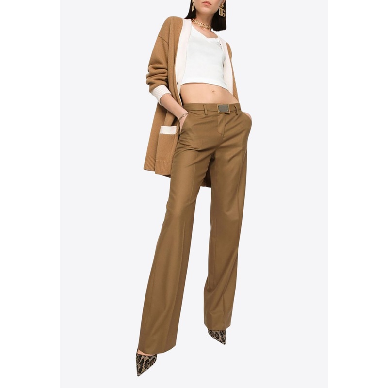 DG Logo Plaque Straight-Leg Pants