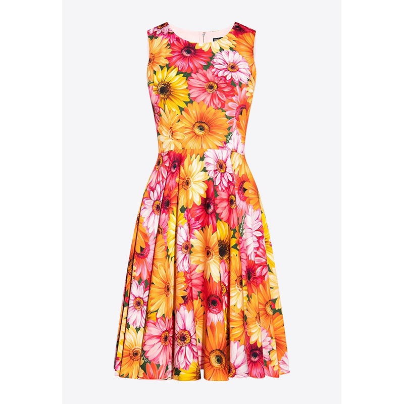 Floral Print Crewneck Mini Dress