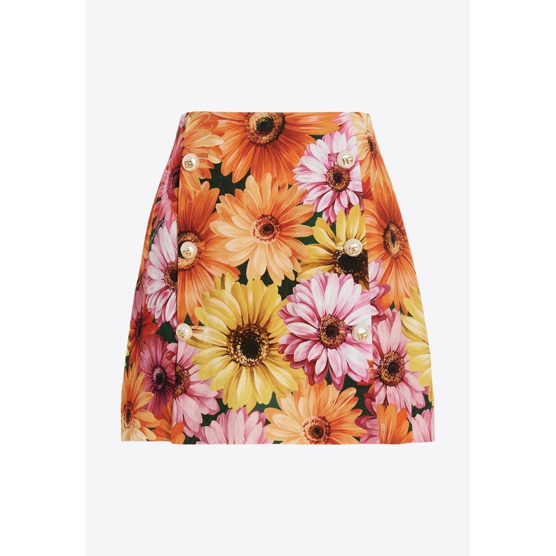 Floral Print Mini Skirt