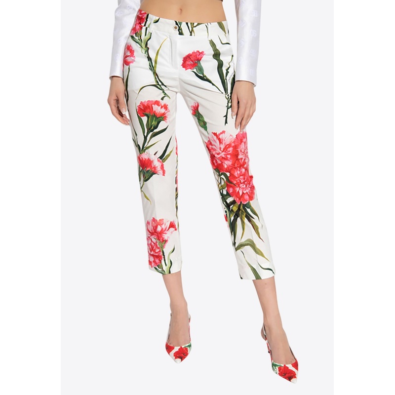 Floral Print Slim Pants