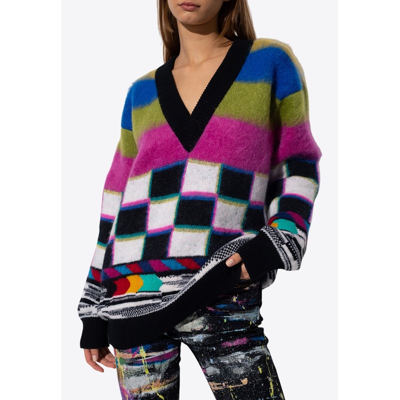 Graphic Pattern Wool Sweater