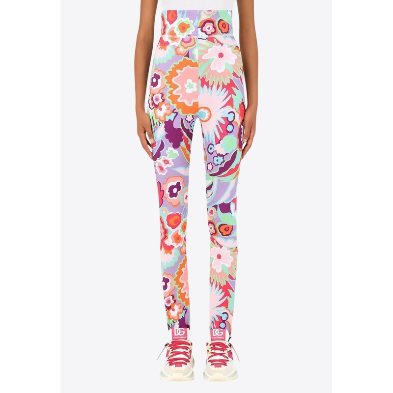 High-Waist Floral Leggings