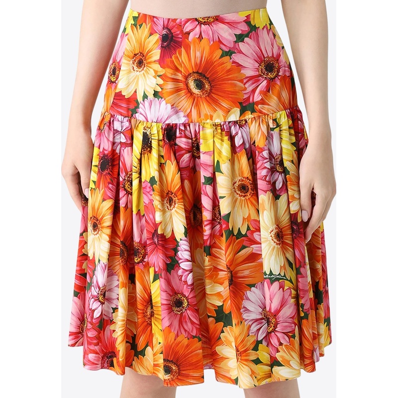 High-Waist Floral Mini Skirt