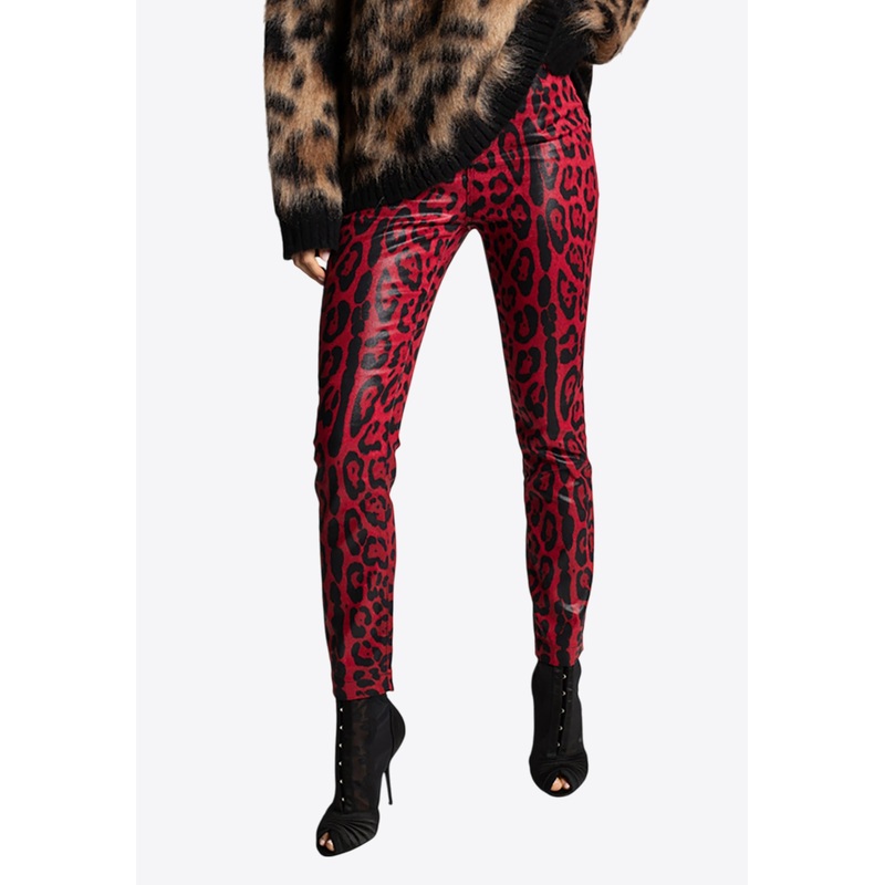 High-Waist Leopard Print Pants
