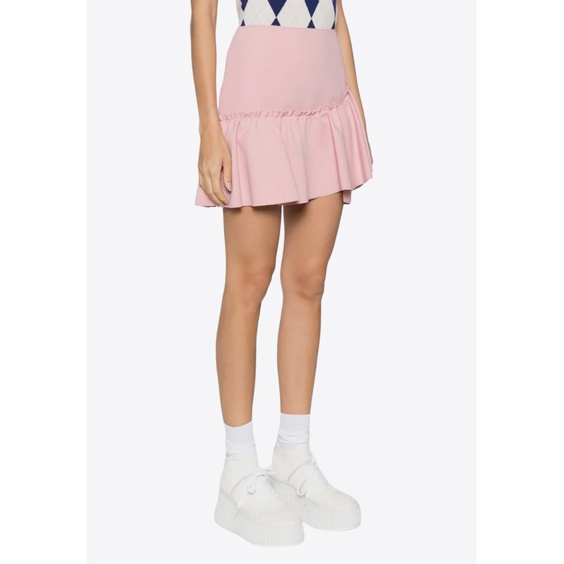 High-Waist Ruffled Mini Skirt