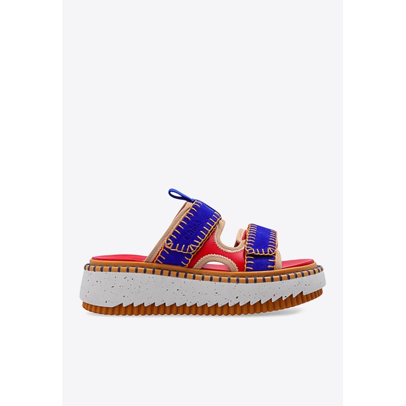 Lilli Leather Flatform Slides