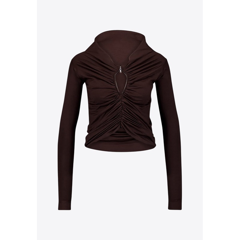 Long-Sleeved Ruched Top