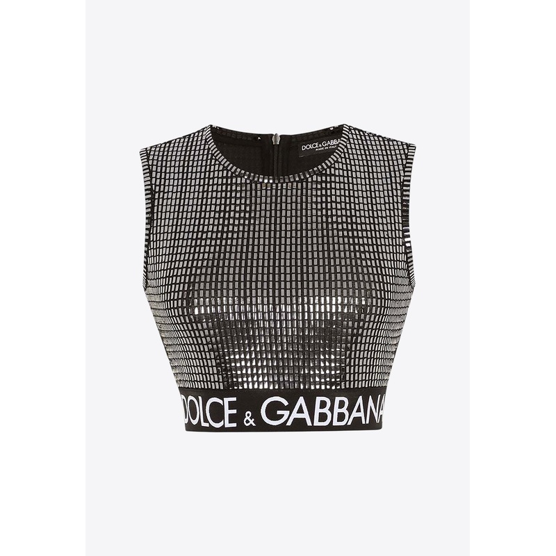 Mirror-Effect Cropped Top