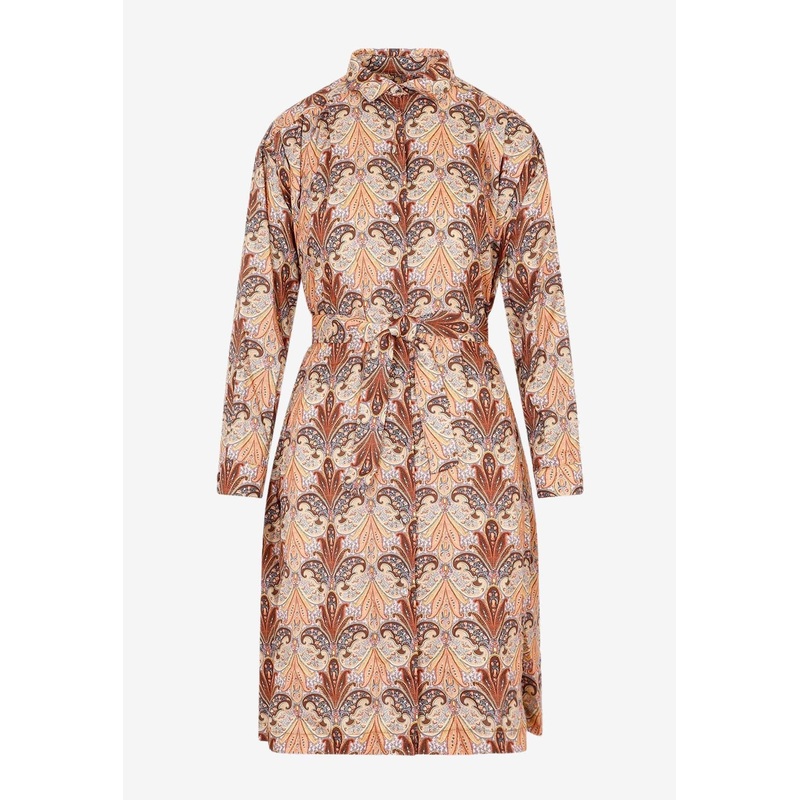 Paisley-Print Knee-Length Dress