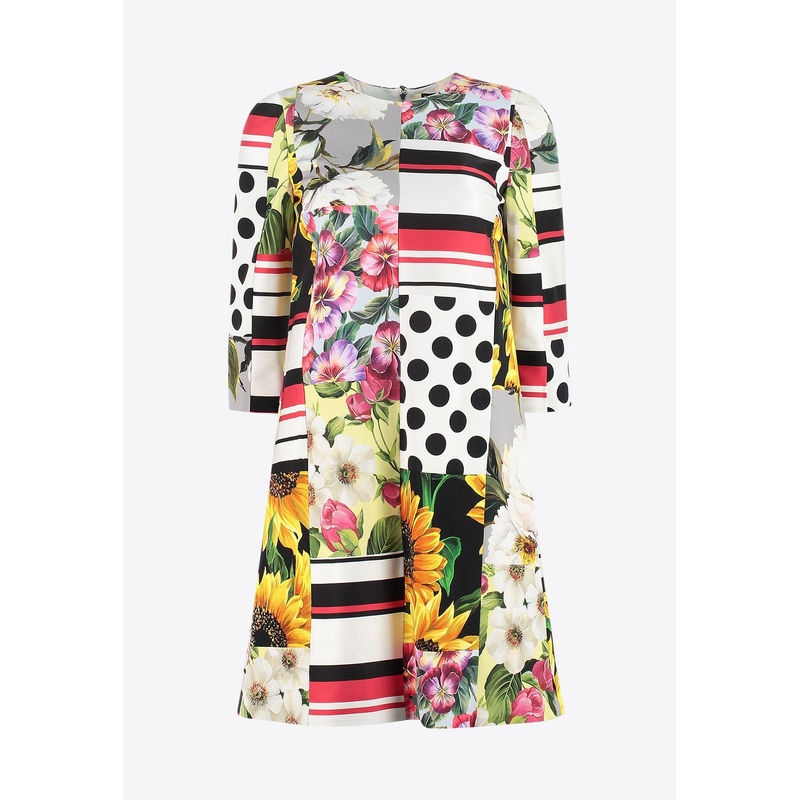 Patchwork Printed Dress