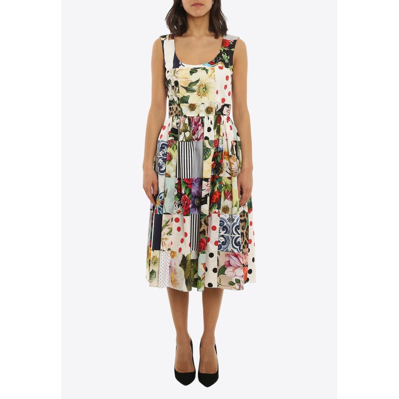 Sicilian Patchwork Midi Dress