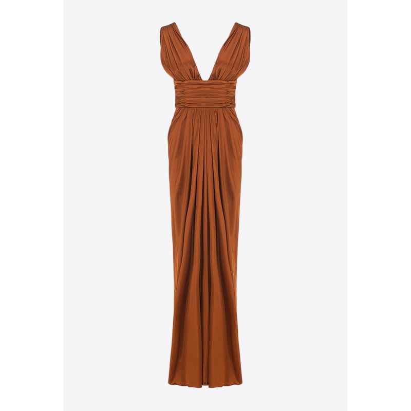Silk V-neck Maxi Dress