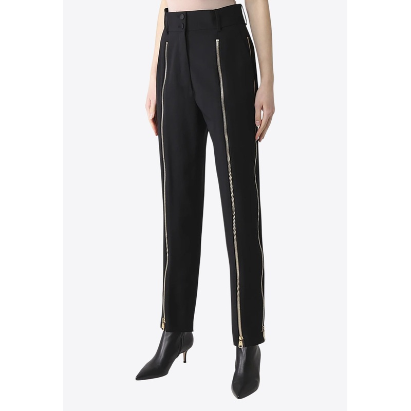 Straight-Leg Zip Pants