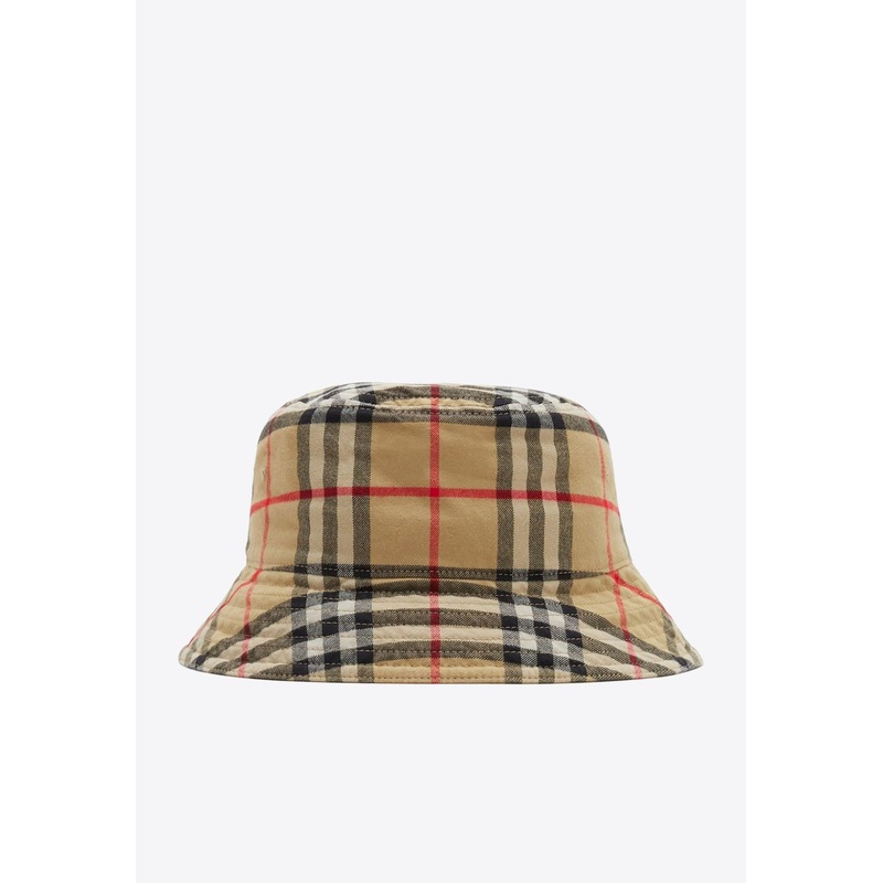 Vintage Check Pattern Bucket Hat